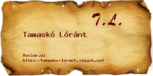 Tamaskó Lóránt névjegykártya