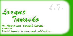lorant tamasko business card