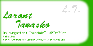 lorant tamasko business card